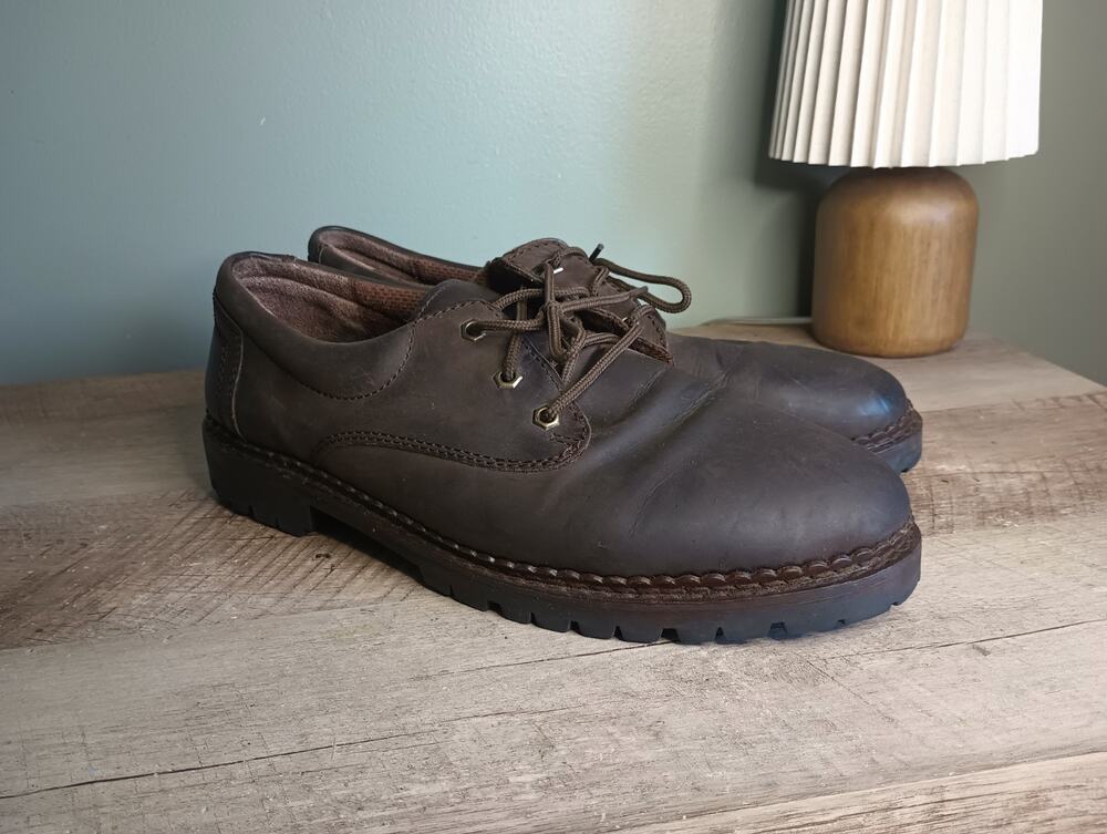 Sonoma Mens Y2K Chunky Leather Oxford Sneakers 12 Brown Grunge Academia 90s